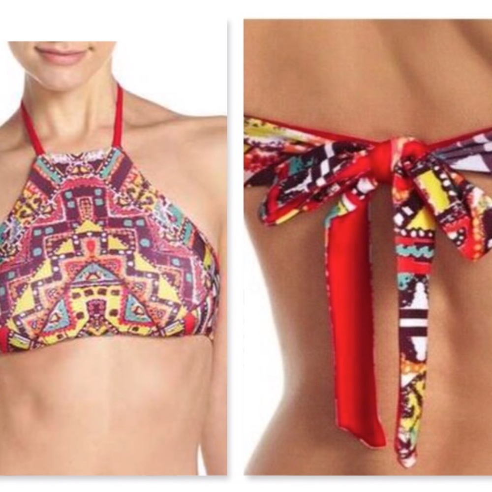 NEW Becca 'Gypset' Reversible Bikini TOP Size Large